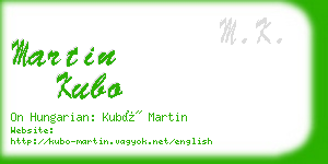 martin kubo business card